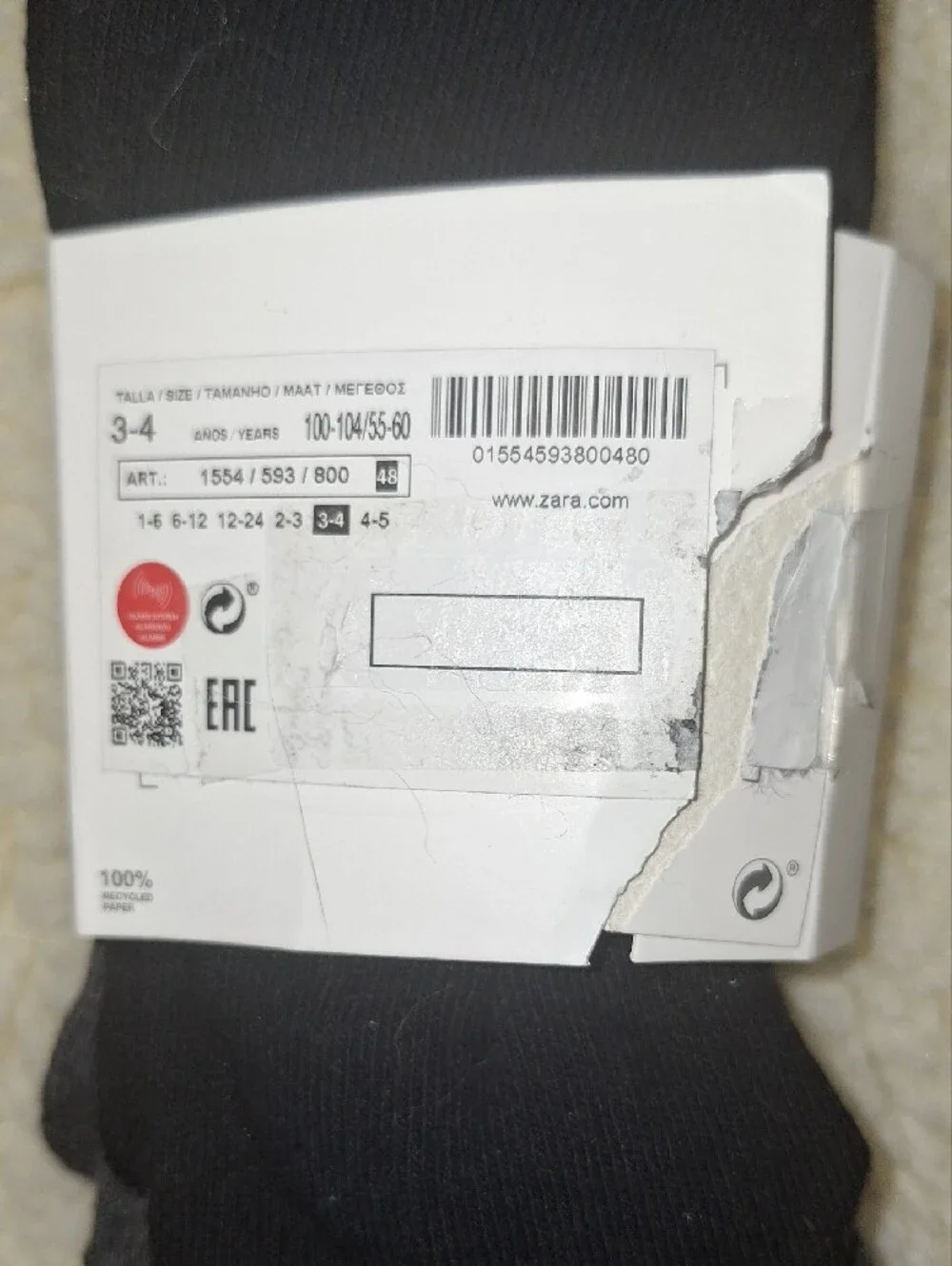 ZARA Gray & Black Kids' Tights - Pack of 2